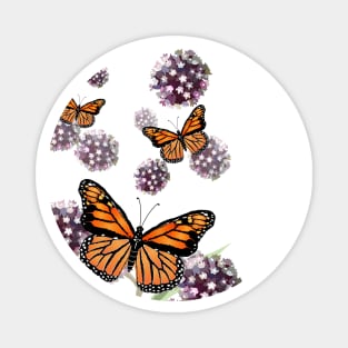 Monarch butterfly and milkweed Magnet